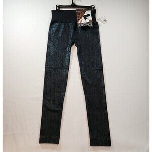 One5One Love My Fit Womens Legging Size L/XL 10-16 Fleece Lined Shiny Black NWT